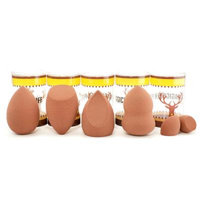 China Non Toxic Brown 5pcs Non-Toxic Makeup Direct Sponge Beauty Factory Latex Holiday Multifunctional Factory Gift Set for sale