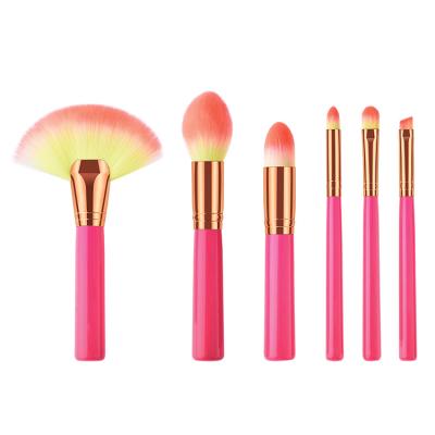 China Angular Flame 2020 Multifunctional Fiber Direct Blush The Factory Hot Selling 6pcs Makeup Pink Set Brush for sale