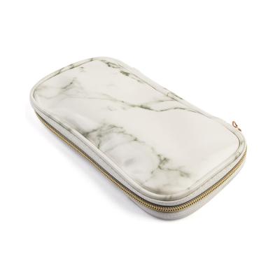 China Normcore/Minimalist Amazon Portable White Marble Case Makeup Brush Travel Storage Hot Selling Cosmetic Bag for sale