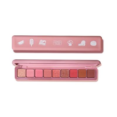 China Wholesale Waterproof 9 Color Square Pink Green Palette Glazed Beauty Eyeshadow Cosmetic Disc Long Lasting Makeup for sale