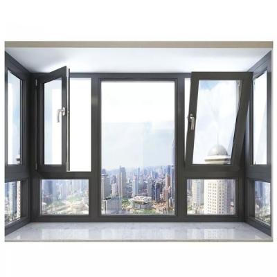 China Custom 1.5mm Aluminum Tilt And Turn Windows Hurricane Impact Thermal for sale