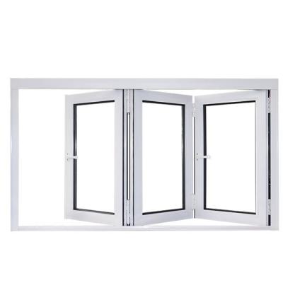 China Four Sashs Aluminum Folding Windows Vertical Reflective Glazed Anodizing for sale