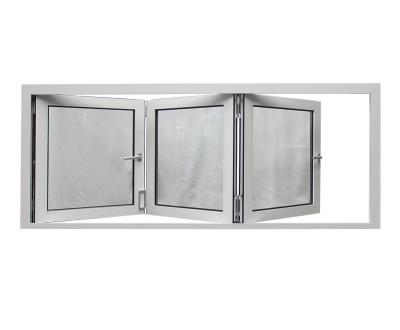 China White Anodized Aluminum Folding Windows One Fixed Two Folding With Crimsafe Mesh for sale