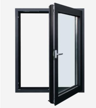 China Triple Glazed Tilt And Turn Windows Black Aluminium Framed Impact Glass for sale