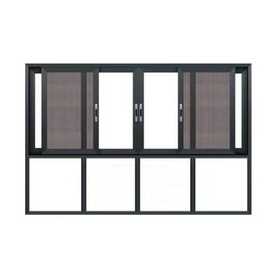 China Horizontal Aluminium Sliding Windows Tinted Glass With Fiberglass Flyscreen for sale