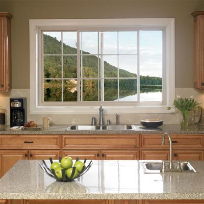 China 6063 Frame Fireproofing Aluminum Sliding Windows White Black Color For Kitchen for sale