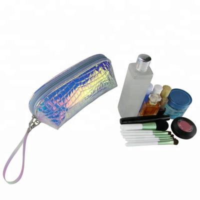 China Hot Sale Normcore / BEARKY Minimalist Holographic Alligator Iridescent Makeup Cosmetic Bag for sale