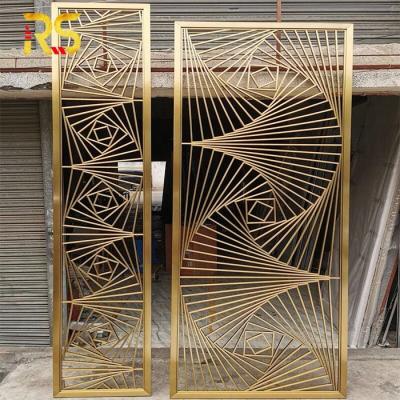 China CLASSIC Gold Stainless Steel Luxury Decorative Room Divider Privacy Screen Wall Partition for sale