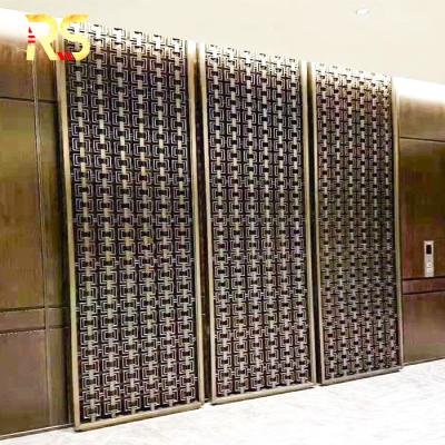 China Modern Large Stainless Steel Partition Wall Mounted Hotel Room Divider Screen for sale