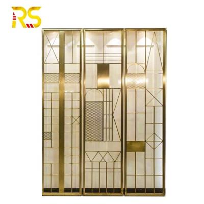 China Modern Fashionable Metal Room Divider Decorative Art Hotel Screen Panel for sale