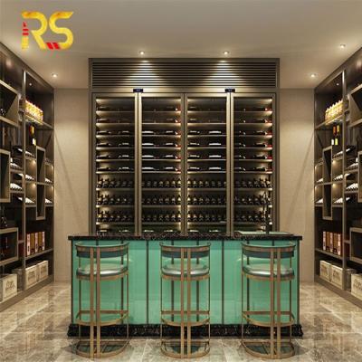 China Stored Wine Shop Display Cabinets Bar Wine Display Wall Wine Cabinet for sale