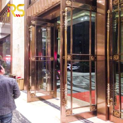 China Modern Hotel Front Stainless Steel Luxury Glass Door Design for sale