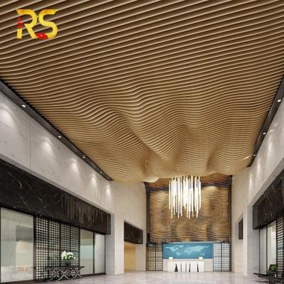 China Artistic Ceilings and Best Price Curve Aluminum Ceiling Hot Selling Decoration Wave Baffle Ceiling Tile Fireproof for sale