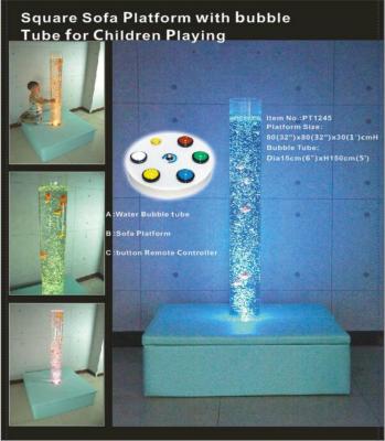 China Kindergarten School Kids Room Water Bubble Tube With Platform Kids Playing Platfoam Sofa With Button Remote Controller for sale