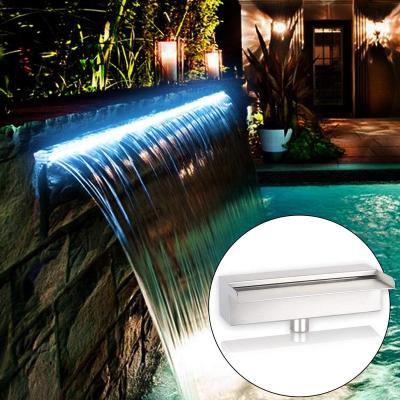 China Pure Landscape Stainless Steel Downspout Waterfall Water Wall for Swimming Pool and Garden Pond Water Feature for sale