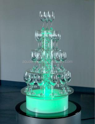 China Acrylic PVC Water Bubble Light Champagne Tower For Wedding And Party Use for sale