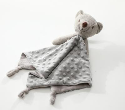 China Gray Bear Super Soft And Minky Baby Blanket Fire Retardant Security Soothe for sale