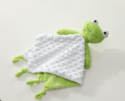 China Fire retardant green and white tied up soft fleece blanket with frog for sale