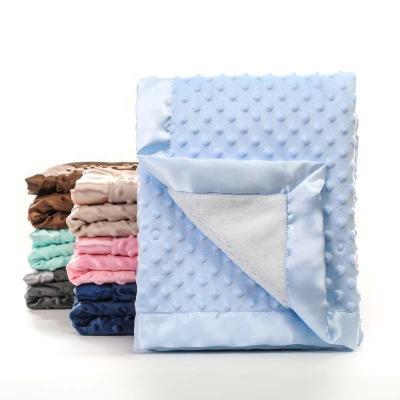 China Wholesale Satin Minky Dot Baby Blankets Anti-Pilling Trim Newborn Fleece For Newborns for sale