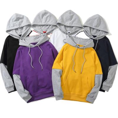 China Breathable Splicing Hoodies Fashion Heavyweight French Terry Clothing Highest Quality Splicing Mens Hoodie for sale