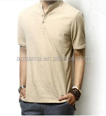 China Breathable Men's Loose 100% Canvas T-Shirt for sale