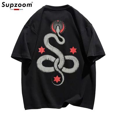 China The Other Rattlesnake 2022 New Arrival Fashion Men Hip Hop Casual Brand Supzoom O-Neck Clothing Tops Printing Leisure Cotton T-shirt Homme for sale