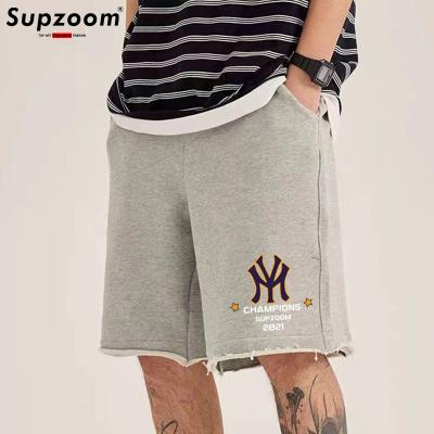 China Other Supzoom 2022 New Arrival Fashion Pattern Summer Letters Print Pants Casual Elastic Waist Loose Shorts Men Cotton Boardshorts for sale