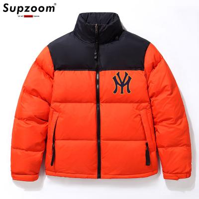 China 2022 Supzoom new arrival brand casual zipper anti-shrink clothing top fashion male and female winter patchwork men coat warm down jacket for sale