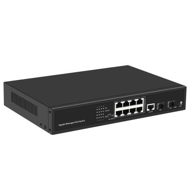 Cina LACP 10 Port High Quality Network TV Managed Durable Gigabit 12V PoE Ethernet Switch 20Gbps -20~50C VLAN in vendita