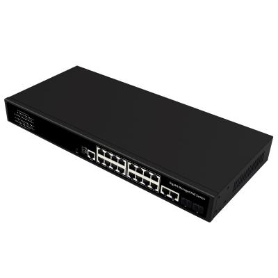 Cina LACP High Power 20 Ports Gigabit Controlled Ethernet 300W Network 10/100/1000Mbps LED 4K VLAN PoE Switch Durable in vendita