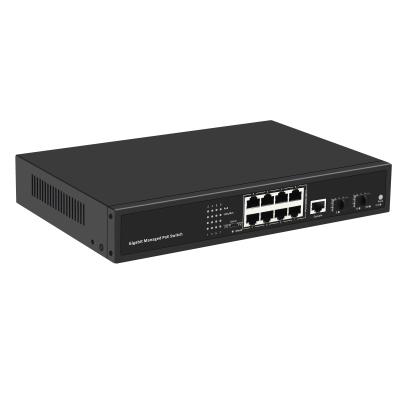 Κίνα Durable SNMP 52V 10/100/1000Mbps POE 10 Ports Gigabit Controlled Ethernet POE Switch For TV Video προς πώληση