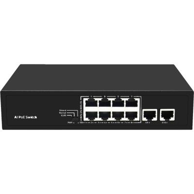 Cina New Style 100M/Gigabit 10 Ports LACP Network Switch Industrial Ethernet Switch Smart Standard PoE Switch in vendita