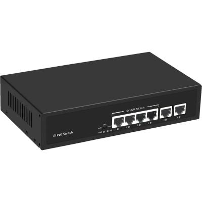 Cina Factory Price QoS 6 Ports Switch 10/100M Enterprise Network Switch PoE Smart Standard Switch in vendita