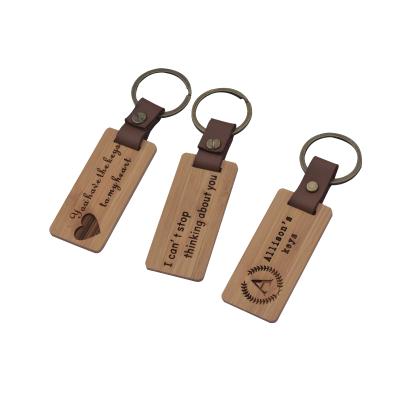 China Newest Unique Factory Wholesale Wooden Key Chain Customize Bamboo Wooden Key Chain Key Chain Luxury Wood for sale