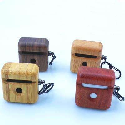 China Eco-friendly Real Natural Wooden Case For Apple Airpods 2 Wooden Case Shockproof Earphone Cover Wooden Cover for sale