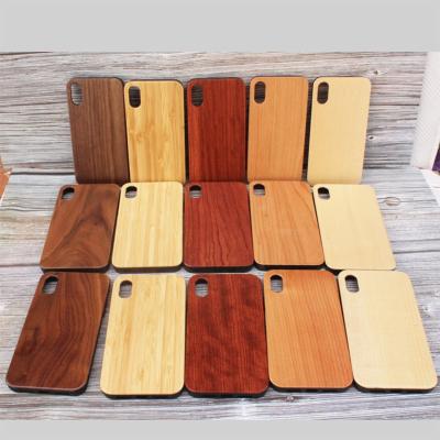 China Corner Four Protect Excellent Quality Shockproof Wholesale Wooden Case Wood Phone Cover For Iphone XR XS Max Customized Walnut Hard Back Anti-knock Cover for sale