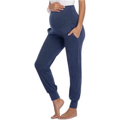 China Solid Clothes 2021 Pregnant Woman Pregnancy Pants Women Modal Pregnancy Mom Waist Leggings Antibacterial Abdominal Maternity Pantyhose for sale