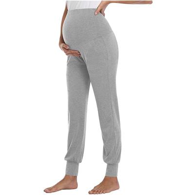 China Pregnant Women Antibacterial Stretch Soft Cotton Solid Color OEM Female Yoga Legging for sale