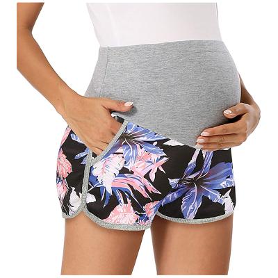 China New Pregnant Women Antibacterial High-waist Fitness Elastic Hip-lifting Slim Sports Running Pregnant Women Yoga Shorts for sale