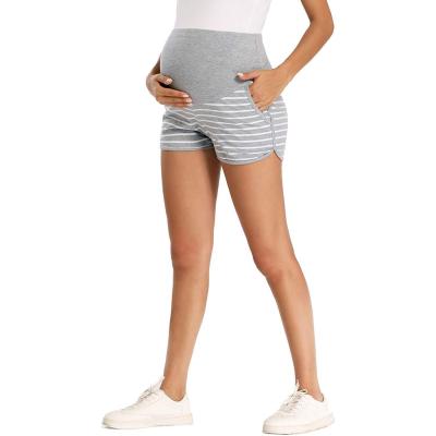 China Antibacterial Maternity Yoga Shorts Pants Comfortable High Waisted Pregnancy Yoga Pants Leggings For Pregnant Women With Pocket for sale