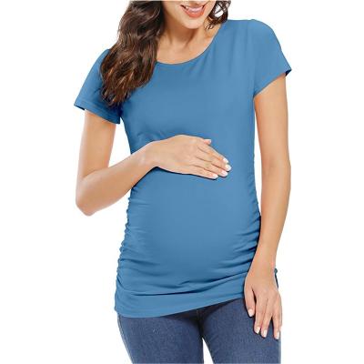 China Antibacterial European And American Plus Size Women Short Sleeve Pregnant Women Print T-shirt for sale