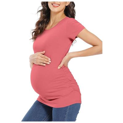 China Women Pregnancy T Shirt Crew Neck Raglan Sleeve Antibacterial T-shirt For Pregnant Woman Maternity Tees Top Pregnancy for sale