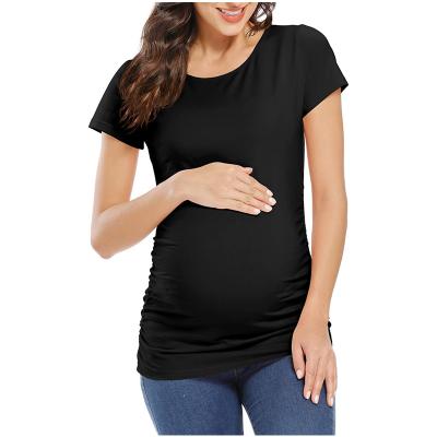 China Antibacterial Short Sleeve Maternity Clothes Nursing Tops Nursing Tops For Pregnant Women Shape Maternity T-shirt for sale