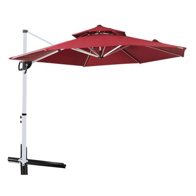 China Modern High Quality Outdoor Parasol Outside Lounge Aluminum Patio Umbrella Large with Led for sale