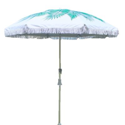 China Modern Factory Price Sun Umbrella Beach Fringe Wholesale Outdoor Uv Protection Portable Parasol With Tassels for sale