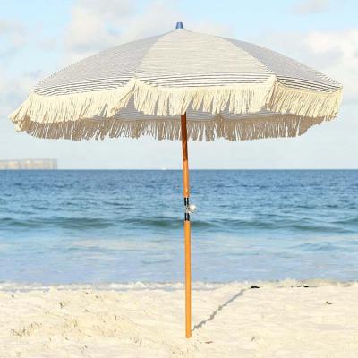 China Modern Luxury Beach Parasol Umbrellas Painted Tassel With Tasseles Large For Outdoors Pool for sale