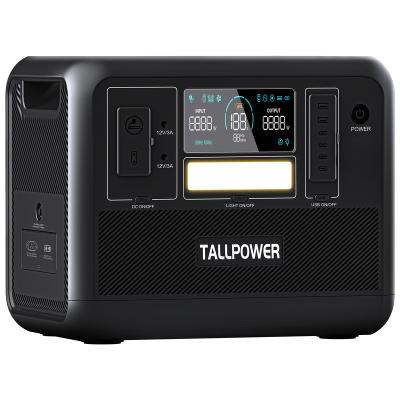 China Type C TALLPOWER Large Capacity Power Station 2000w 2400w 110v 220v Mini All in One Home Portable Solar Power Generator for sale