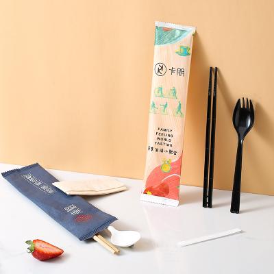 China CLASSIC Makers Custom Disposable Chopsticks Set Take-Out Chopsticks Pack Four Sets Spoon Tableware Four Pack In One Whole for sale