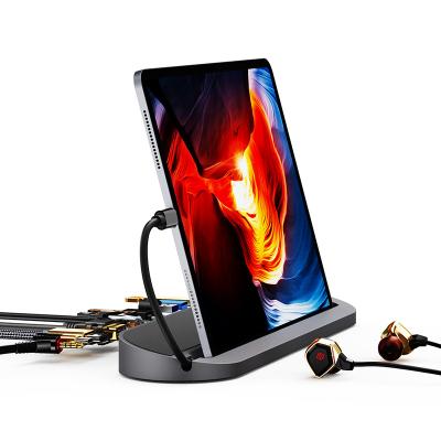 China Port Extension 11 in 1 USB Type C Hub for Macbook Pro Air iPad Tablet Hub VGA 4K HDTV Laptop Card Reader USB C Docking Station USB for sale