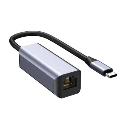 China Application OEM High Quality Aluminum Alloy USB C to Lan Gigabit Ethernet RJ45 Adapter 1000Mbps for Macbook Pro Laptops for sale